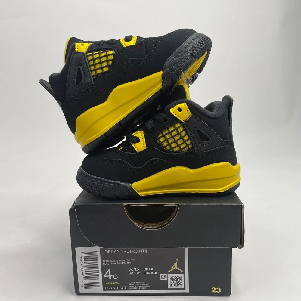 Nike Air Jordan 4 Retro TD “Thunder/Tour Yellow” 2023 - Picture 3 of 4